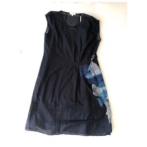 Chloe Girls Crew Neck Navy Cotton Dress Size 12
